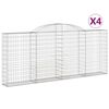 vidaXL Kaarevat kivikorit 4 kpl 300x30x120/140 cm galvanoitu rauta