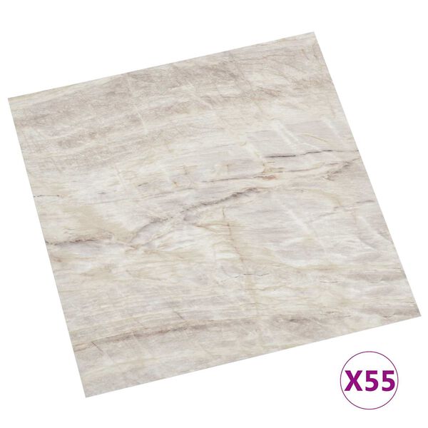 vidaXL Lattialankut 55 pcs Beige 5,11 m&sup2; Polyvinyylikloridi