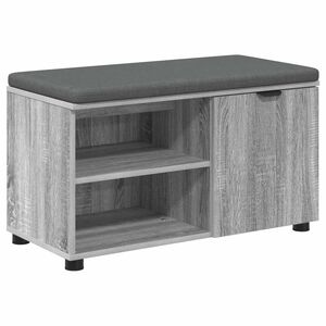 vidaXL Halli penkki tyynyll&auml; hyllyll&auml; Harmaa Sonoma 80 x 38 x 46 cm