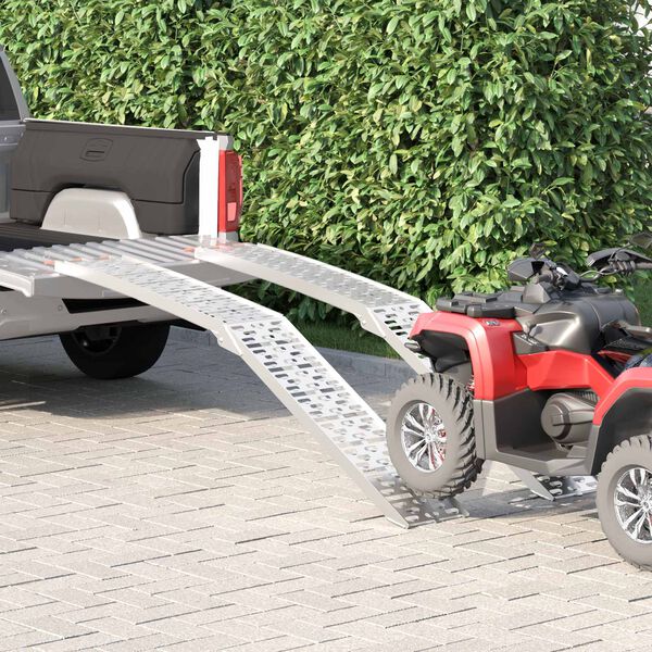 vidaXL Lastausramppi 2 pcs Hopea 222 x 29 x 14 cm Alumiini