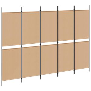 vidaXL 5-paneelinen huonejako Beige 250 x 180 cm Kangas