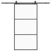 vidaXL liukuovi laitteistosarjalla musta 102x205 cm ESG lasi