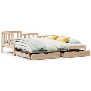 vidaXL Vuodesohva rullilla ja laatikoilla ei patjaa 90x200 cm