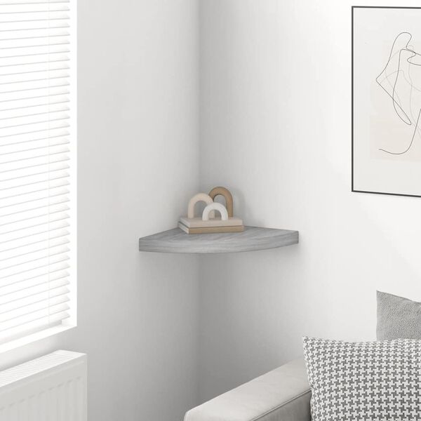 vidaXL Sein&auml;kulmahylly betoninharmaa 35x35x3,8 cm MDF