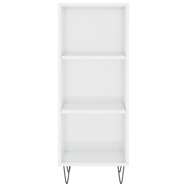 vidaXL Senkki korkeakiilto valkoinen 34,5x32,5x90 cm tekninen puu