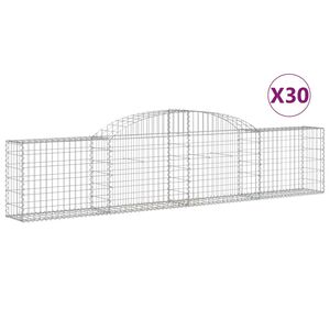 vidaXL Kaarevat kivikorit 30 kpl 300x30x60/80 cm galvanoitu rauta