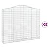 vidaXL Kaarevat kivikorit 5 kpl 200x30x160/180 cm galvanoitu rauta
