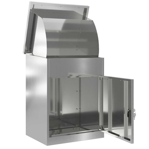 vidaXL Pakettipostilaatikko Musta 47.5 x 38 x 59 cm Galvanoitu ter&auml;s