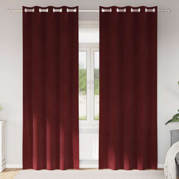 vidaXL Pimennysverhot 2 pcs Viininpunainen 140 x 260 cm Sametti