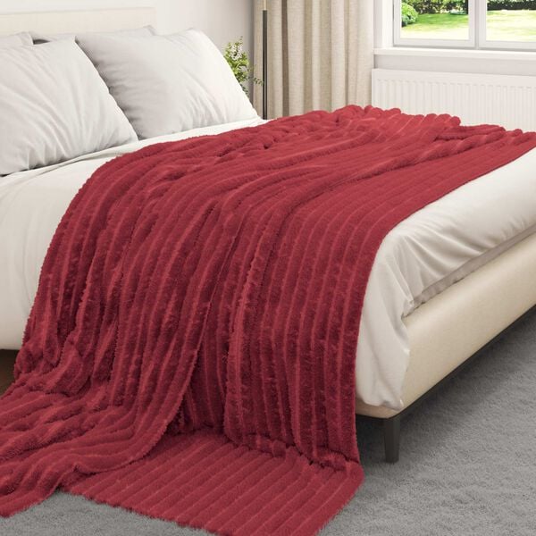 vidaXL Heittop&auml;&auml;llys 6 pcs Bordeaux punainen 270 x 240 cm Fleese