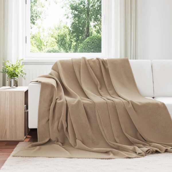 vidaXL Heittoviltti Camel 240 x 270 cm Fleese