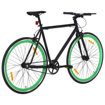 vidaXL Polkupyörä vaihteeton musta ja vihreä 700c 59 cm