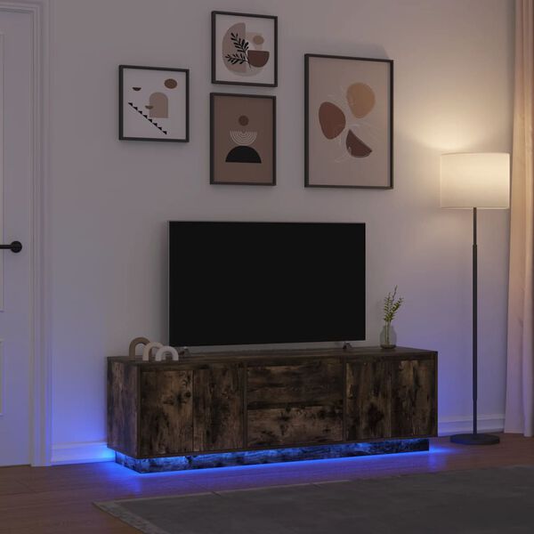 vidaXL TV-taso LED-valoilla savutammi 160,5x41x50 cm