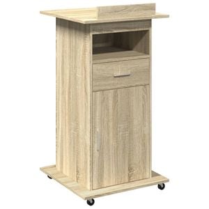 vidaXL Puhujan koroke py&ouml;r&auml;t/laatikko tammi 55x55x107 cm tekninen puu