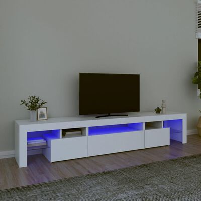 vidaXL TV-taso LED-valoilla valkoinen 215x36,5x40 cm
