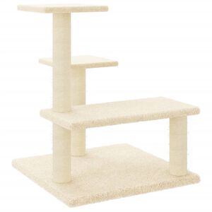 vidaXL Kissan kiipeilypuu sisal- raapimispylv&auml;ill&auml; kerma 61 cm