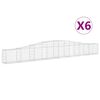 vidaXL Kaarevat kivikorit 6 kpl 400x30x40/60 cm galvanoitu rauta