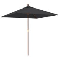vidaXL Puutarhan aurinkovarjo puutolppa musta 198x198x231 cm