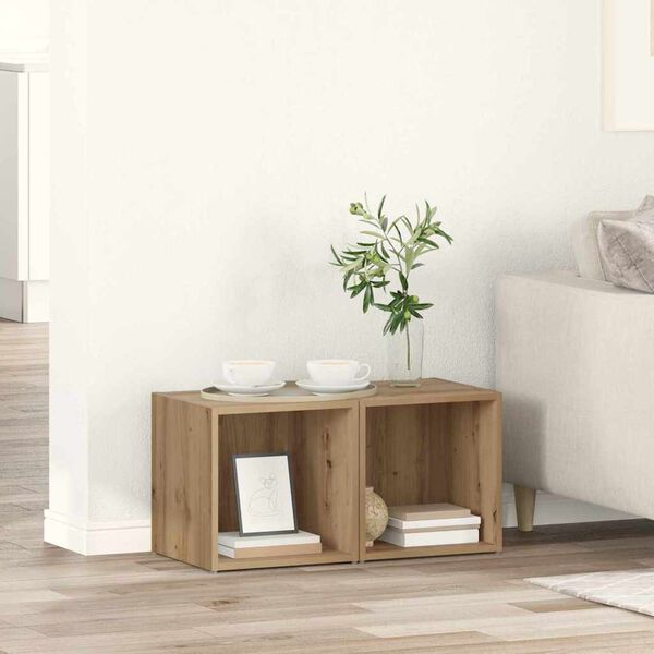 vidaXL TV-tasosetti 2 pcs Artisan tammi 37 x 35 x 37,5 cm Tekninen puu