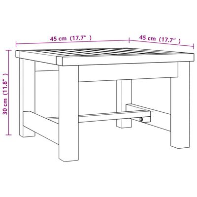 vidaXL Sohvapöytä 45x45x30 cm täysi tiikki