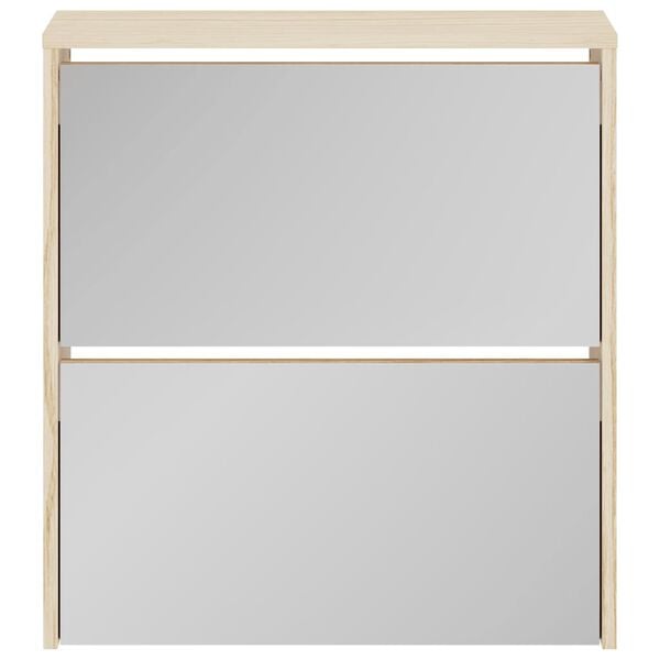 vidaXL Kenk&auml;kaappi 2 kerrosta ja peilit Tammi 63x17x67 cm