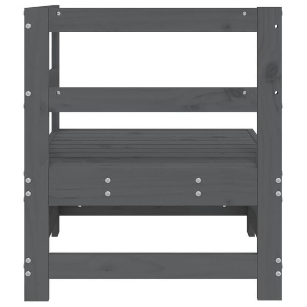 vidaXL Puutarhan kulmasohva harmaa täysi mänty