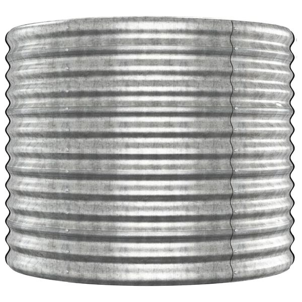 vidaXL Korotettu kukkalaatikko jauhemaalattu teräs 512x80x68 cm hopea