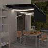 vidaXL K&auml;sin sis&auml;&auml;nkelattava markiisi verhot/LED 6x3 m antrasiitti