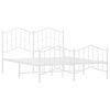 vidaXL Metallinen sängynrunko päädyillä valkoinen 150x200 cm