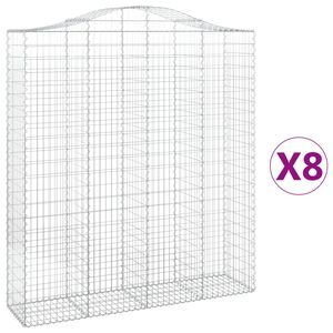 vidaXL Kaarevat kivikorit 8 kpl 200x50x220/240 cm galvanoitu rauta