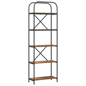 vidaXL Kirjahylly 5 tasoa 60 x 30 x 183 cm Tekninen puu Vanha puu