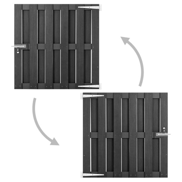 vidaXL Puutarhaportti WPC 100x100 cm harmaa