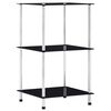 vidaXL 3-kerroksinen hylly musta 40x40x67 cm karkaistu lasi