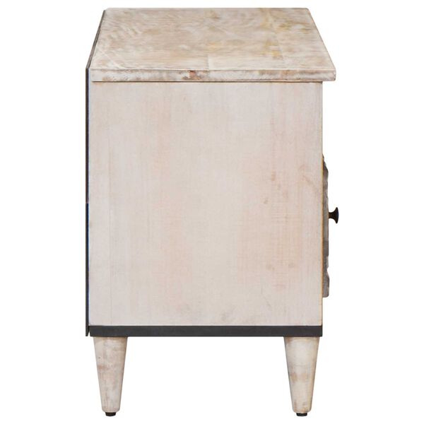 vidaXL TV-kaappi Valkoinen 100 x 33,5 x 46 cm Kiinte&auml; mango puu