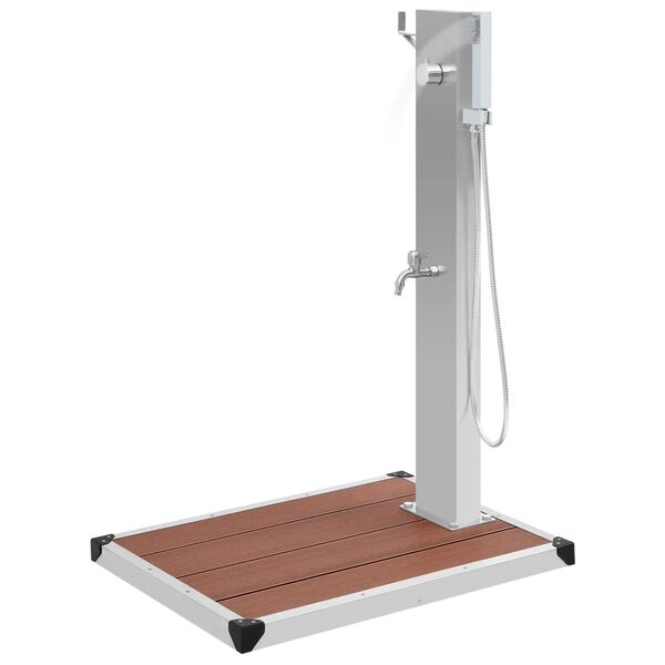 vidaXL Ulkosuihku alustalla WPC ruostumaton teräs