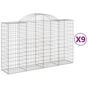 vidaXL Kaarevat kivikorit 9 kpl 200x50x120/140 cm galvanoitu rauta