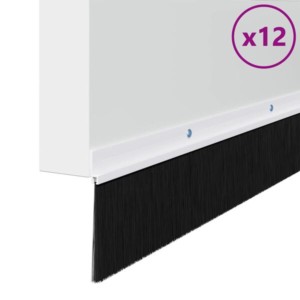 vidaXL Kierteellinen oven harjasulku 12 pcs Valkoinen 100 cm