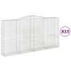 vidaXL Kaarevat kivikorit 15 kpl 400x50x200/220 cm galvanoitu rauta