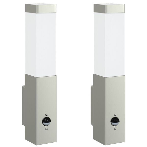 vidaXL Ulkoisen seinävalon 2 pcs Hopea 10.5 x 6 x 33 cm