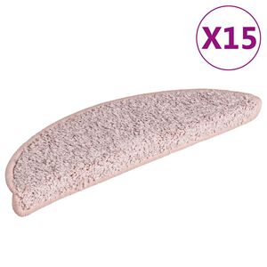 vidaXL Porrasmatot 15 kpl 56x17x3 cm Vaaleanpunainen puolipy&ouml;re&auml;