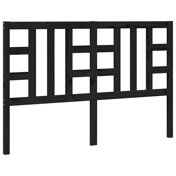 vidaXL Sängynpääty musta 146x4x100 cm täysi mänty