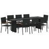 vidaXL Piharuokailu setti 9 pcs Musta polyrottinki