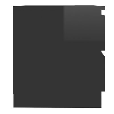 vidaXL Yöpöytä korkeakiilto musta 50x39x43,5 cm lastulevy