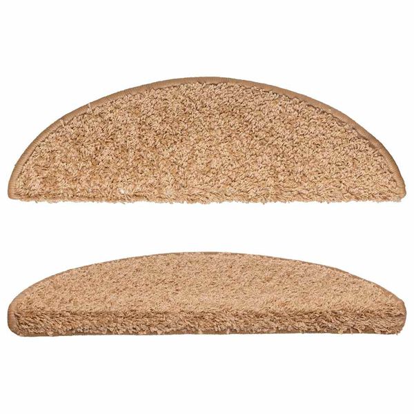 vidaXL Porrasmatot 15 kpl 56x17x3 cm Beige puolipy&ouml;re&auml;
