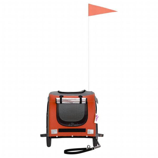 vidaXL Lemmikinkuljetusk&auml;rry py&ouml;r&auml;&auml;n oranssi/harmaa kangas ja rauta