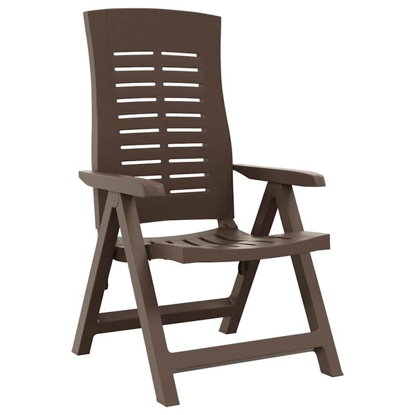 vidaXL Puutarhan nojatuolit 2 kpl muovi mokka