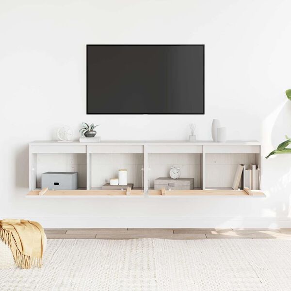 vidaXL Seinäkaapit 2 kpl valkoinen 80x30x35 cm täysi mänty