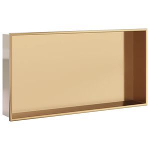 vidaXL Suihkuhylly harjattu kulta 62x32x9 cm ruostumaton ter&auml;s