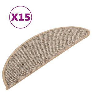 vidaXL Porrasmatot 15 kpl 56x17x3 cm Ruskea Puolipy&ouml;re&auml;