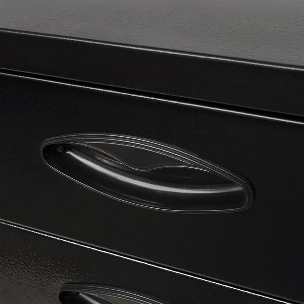 vidaXL Metallinen ty&ouml;kalulaatikko 3 vetolaatikolla Musta